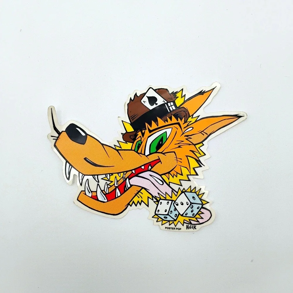 Kozik Wolf Sticker Vintage Poster Pop Culture 1990's Street Art Graffiti